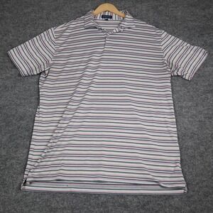 Peter Millar Crown Crafted Striped Polo Shirt Mens Large Golf‎ Casual Preppy